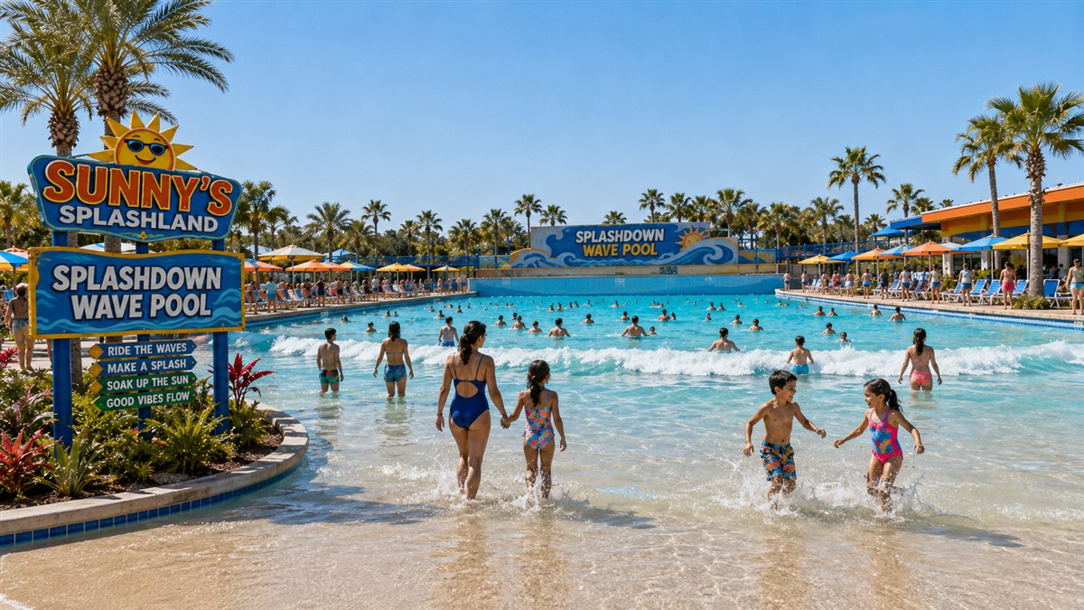 Wave pool on a summer afternoon